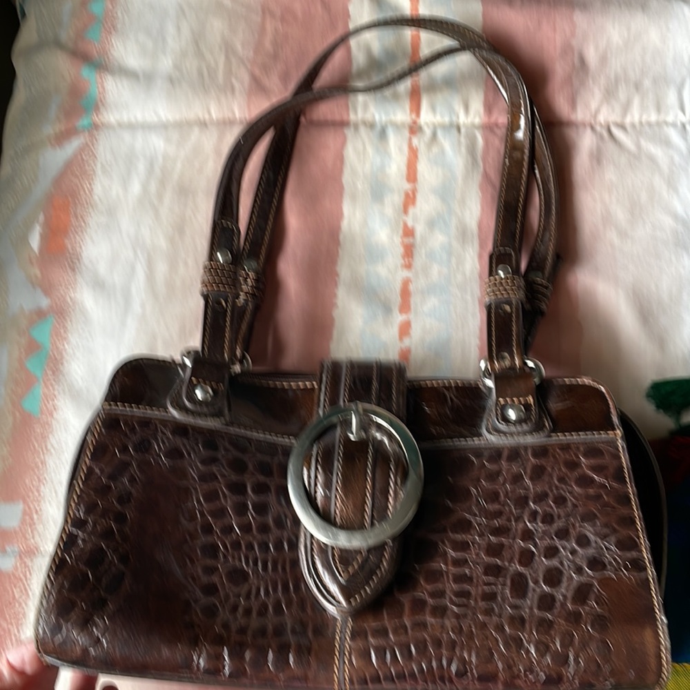 MC faux croc handbag